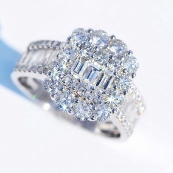 Jewelry - White Sapphire 925 Sterling Silver Ring